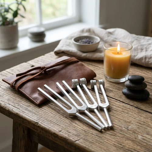 Leather Bag Set Tuning Fork Four-piece Set With Activator